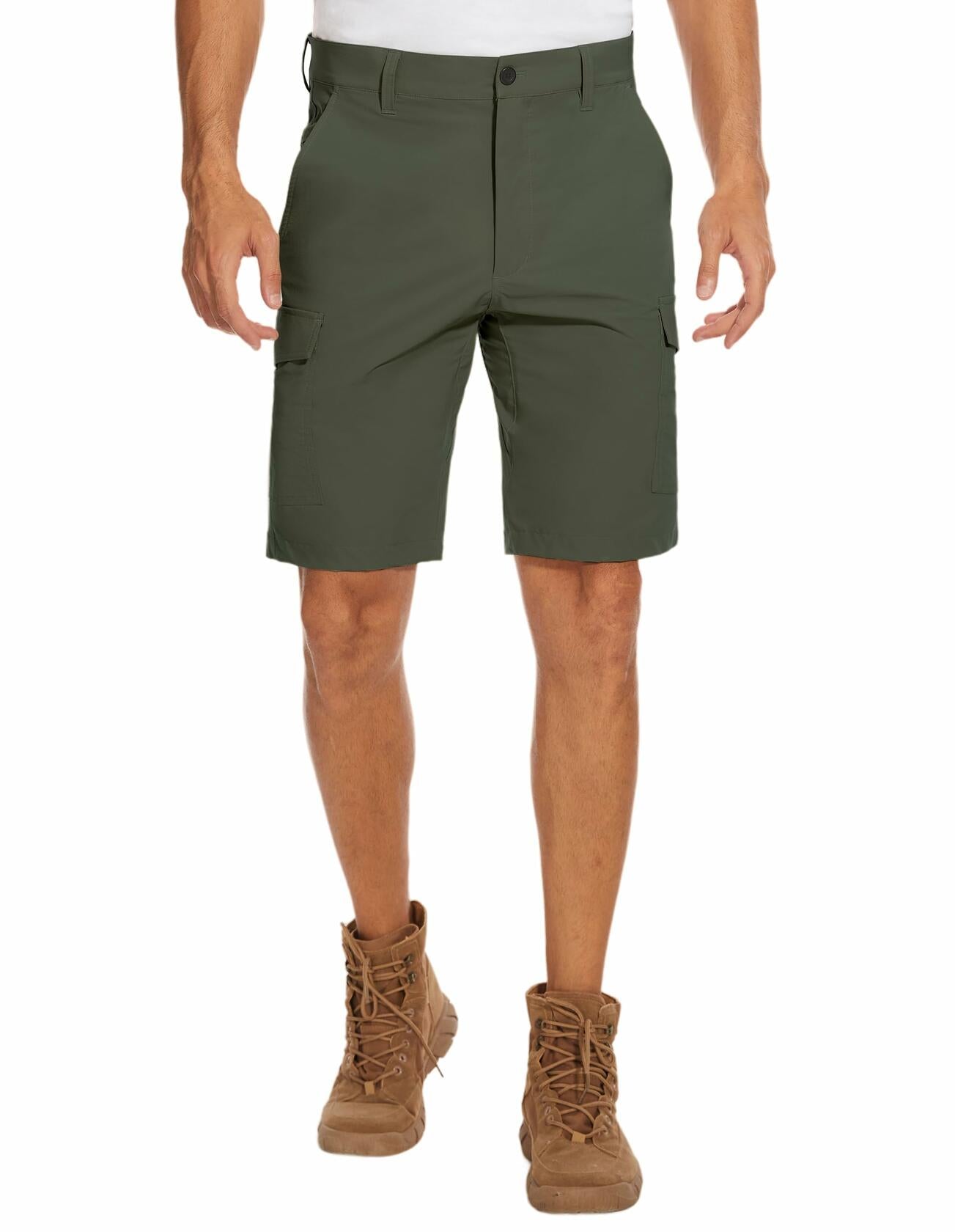 PULI Men's Golf Shorts Lightweight Quick Dry Army Green Pockets Size 30