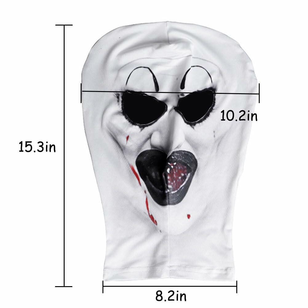 VSAEJO Halloween Clown Costume Jumpsuit Mask Set Adults Size L