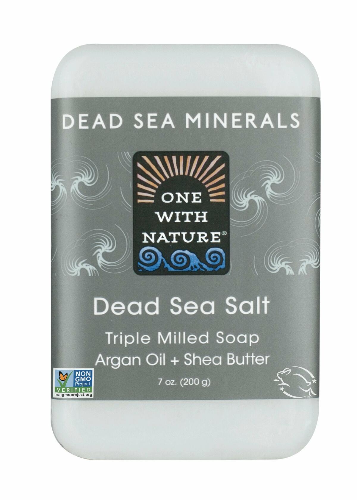 One With Nature Dead Sea Mineral Salt Soap 7oz Argan Oil Shea Butter