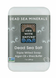 One With Nature Dead Sea Mineral Salt Soap 7oz Argan Oil Shea Butter