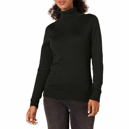 Amazon Essentials Lightweight Long-Sleeve Turtleneck Sweater Black Size M