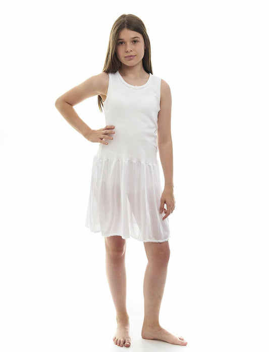 Rossette Girls Sleeveless Full Slip Cotton/Nylon White Size 8
