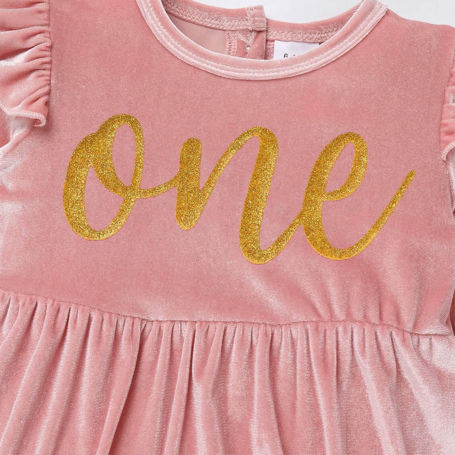 Infant Baby Girl Velvet Romper Pink Christmas Outfit Size 6-12M