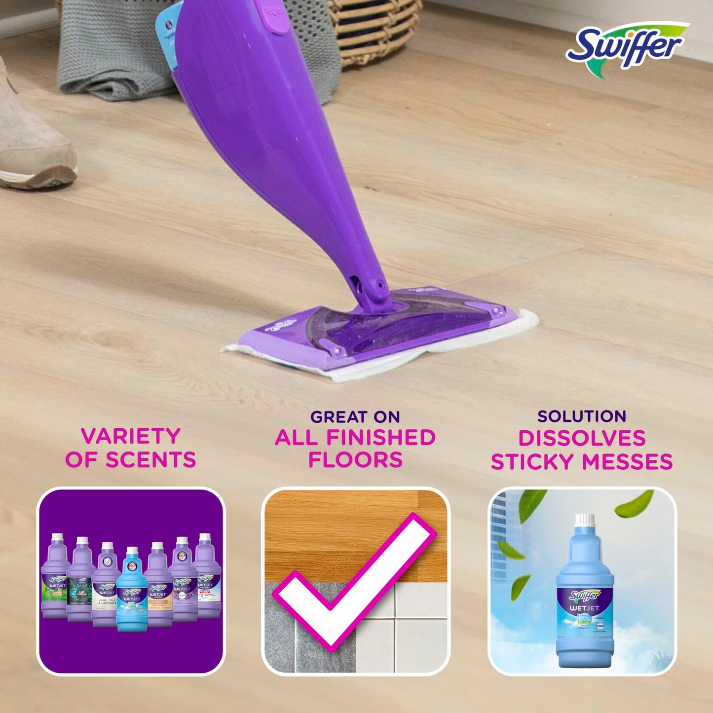 Swiffer WetJet Floor Cleaner Refill Gain Scent 42.2oz Pack of 2