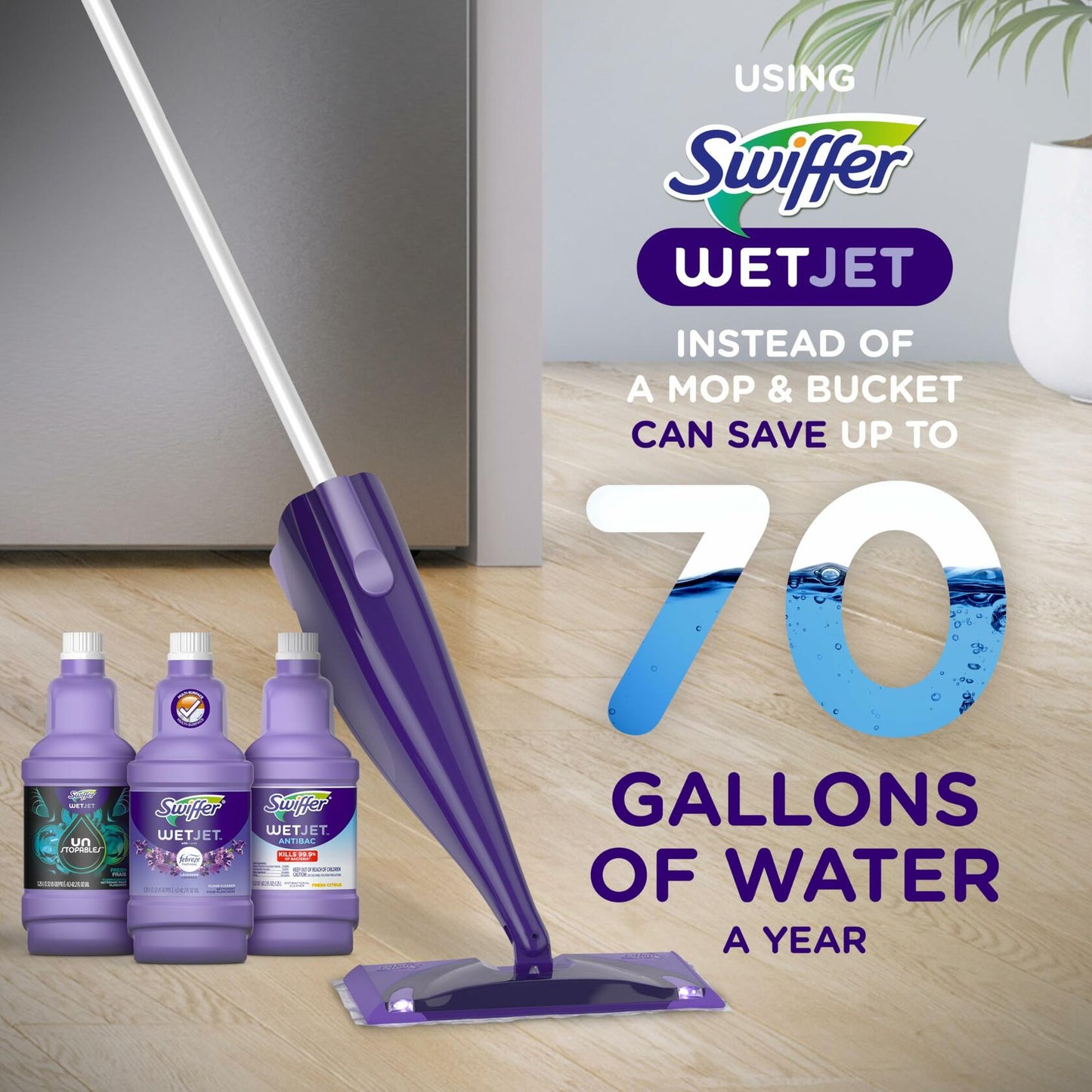 Swiffer WetJet Floor Cleaner Refill Gain Scent 42.2oz Pack of 2