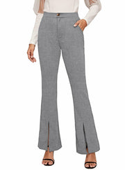 EVALESS Business Dress Work Pants High Waisted Slim Flare Dark Grey Size M