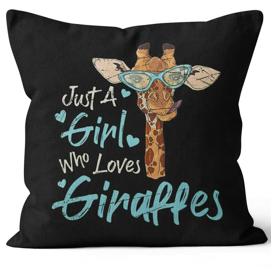 M-Qizi Giraffe Gifts Pillow Covers 18x18 Kids Just a Girl Who Loves Giraffes