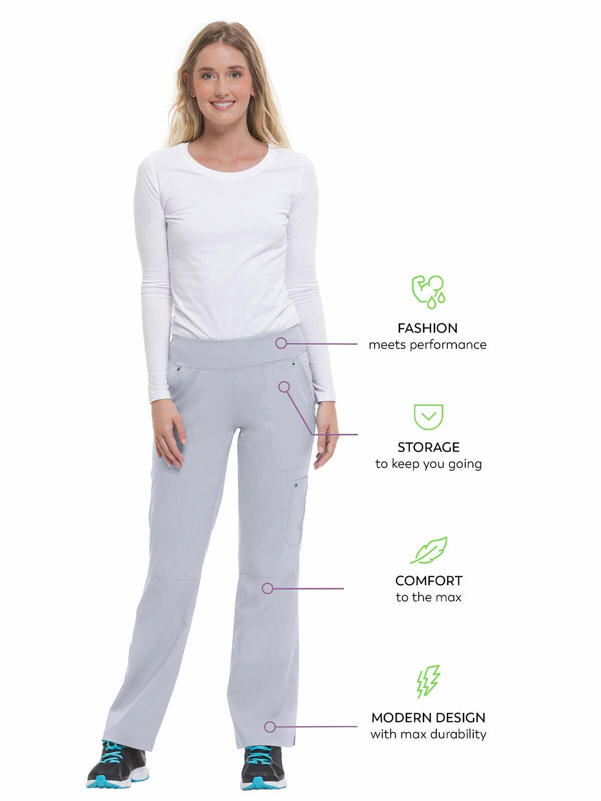 Healing Hands Women's Scrub Pant Tori Cargo 5 Pockets 2-Way Stretch Grey - 2XL