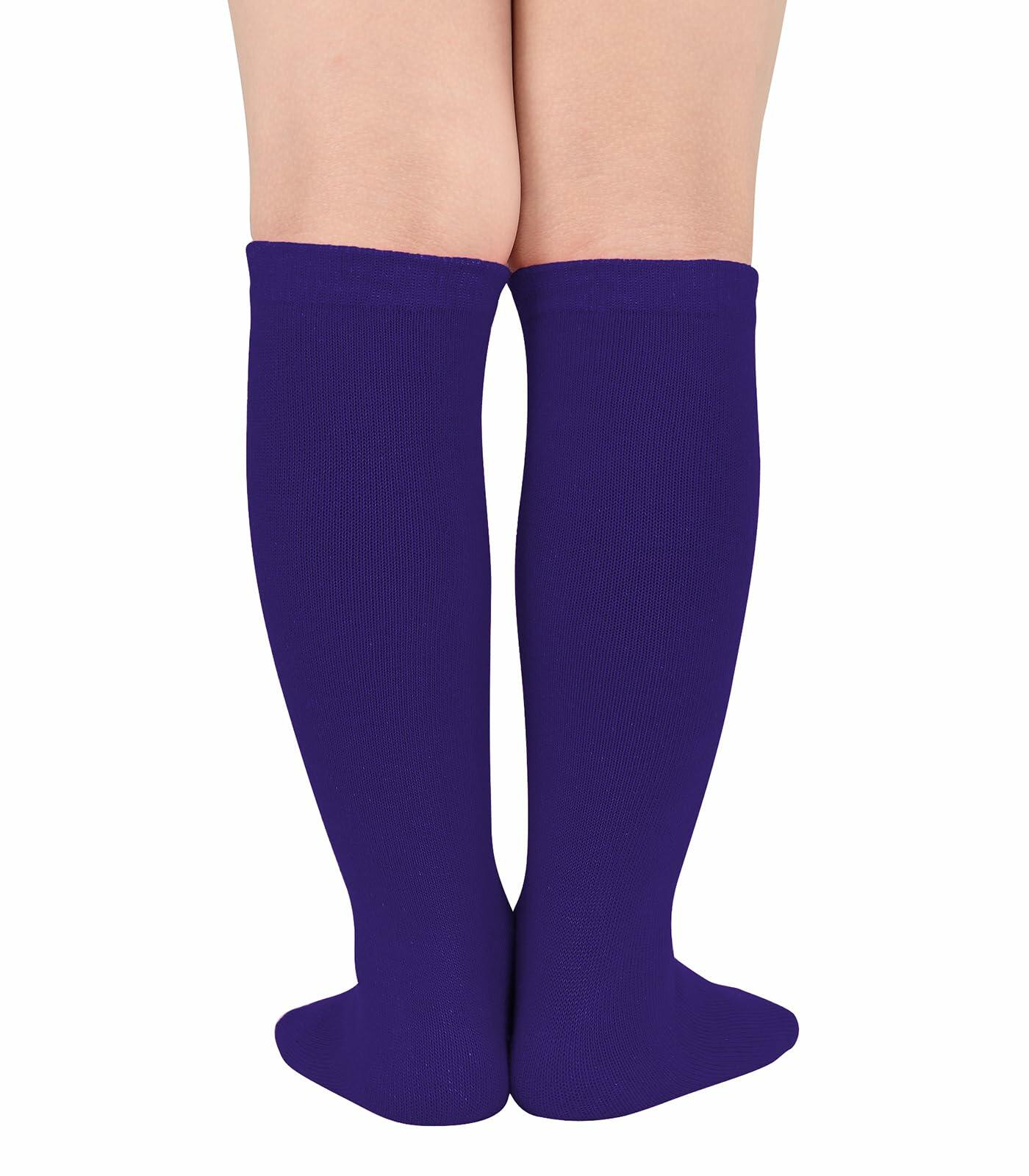 Zando Kids Soccer Socks Cotton Purple Size 6-8
