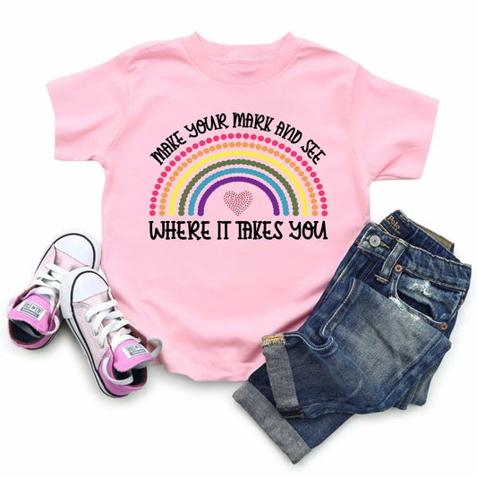 CAZYCHILD Dot Day Kids T-Shirt Rainbow Toddler Size Colorful - Size 5T