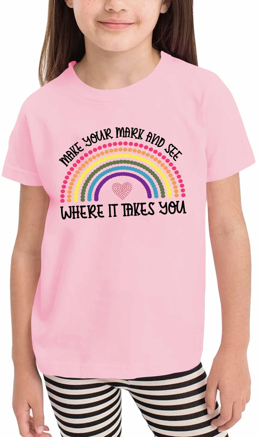 CAZYCHILD Dot Day Kids T-Shirt Rainbow Toddler Size Colorful - Size 5T