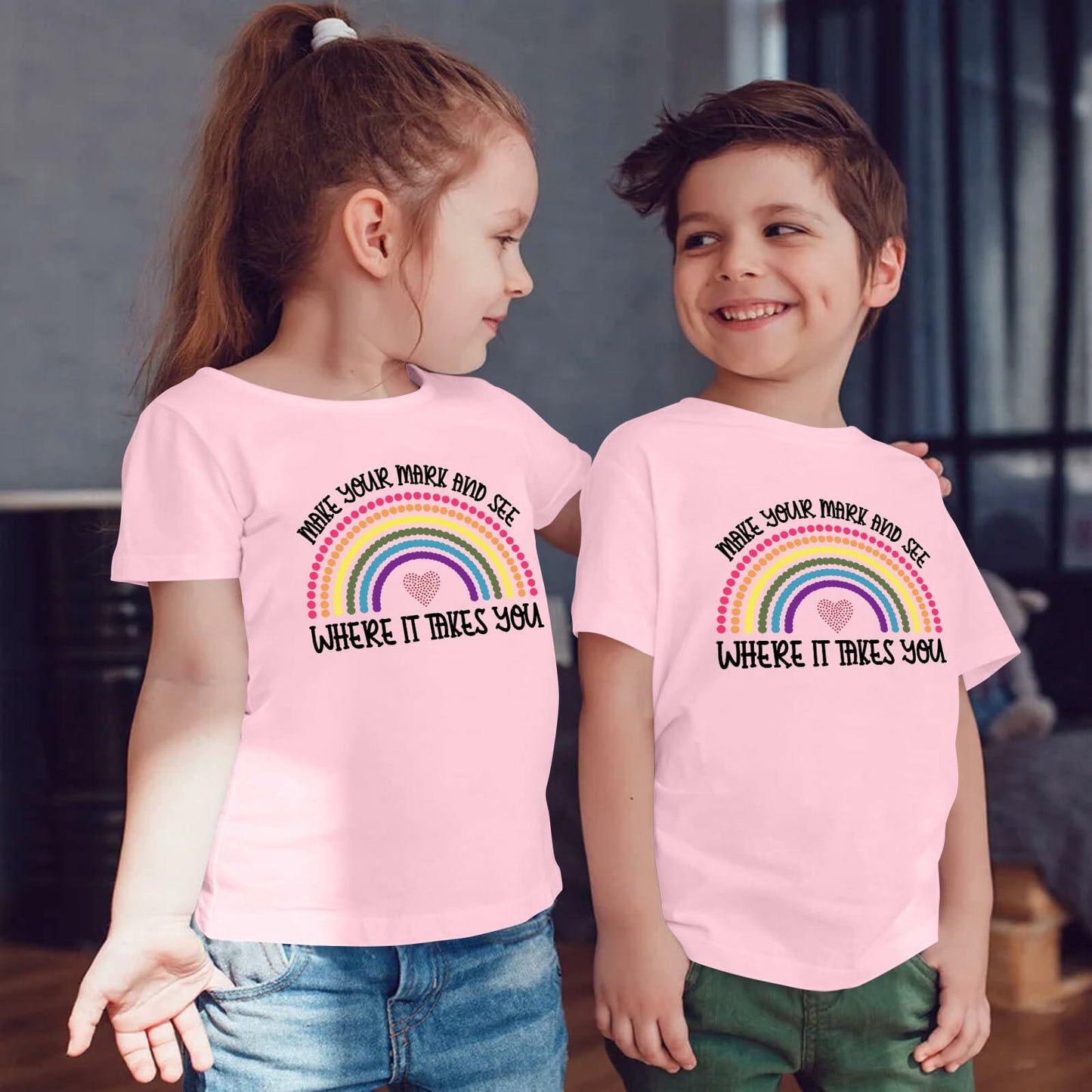 CAZYCHILD Dot Day Kids T-Shirt Rainbow Toddler Size Colorful - Size 5T