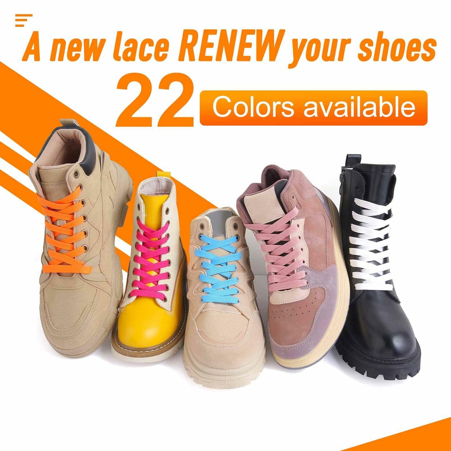 VSUDO 2 Pairs 47in 5/16" Flat Shoe Laces Rose Red Running Sneakers