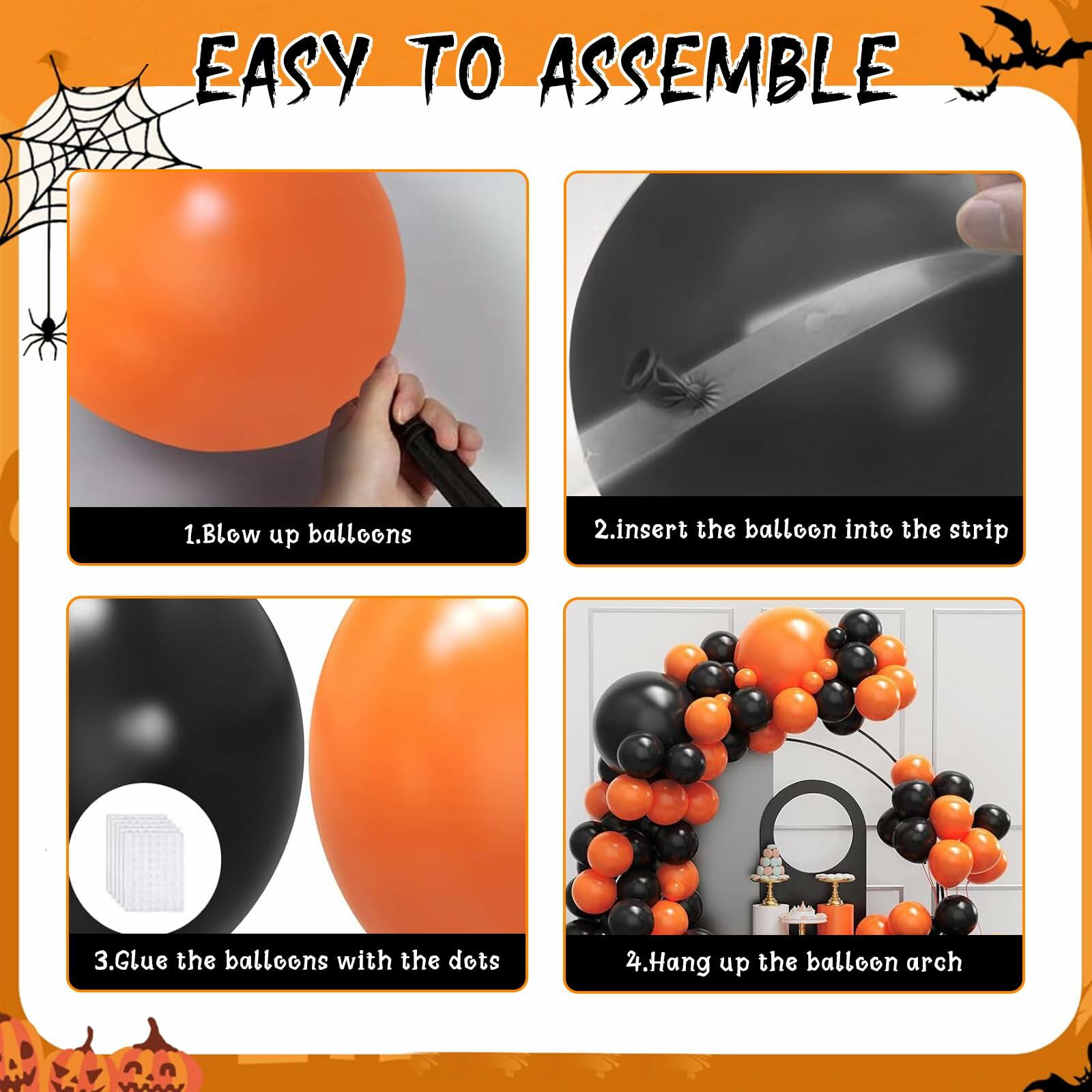 Halloween DIY Party Supplies Arch Kit with Cobweb BOO Spider Skeleton Balloons