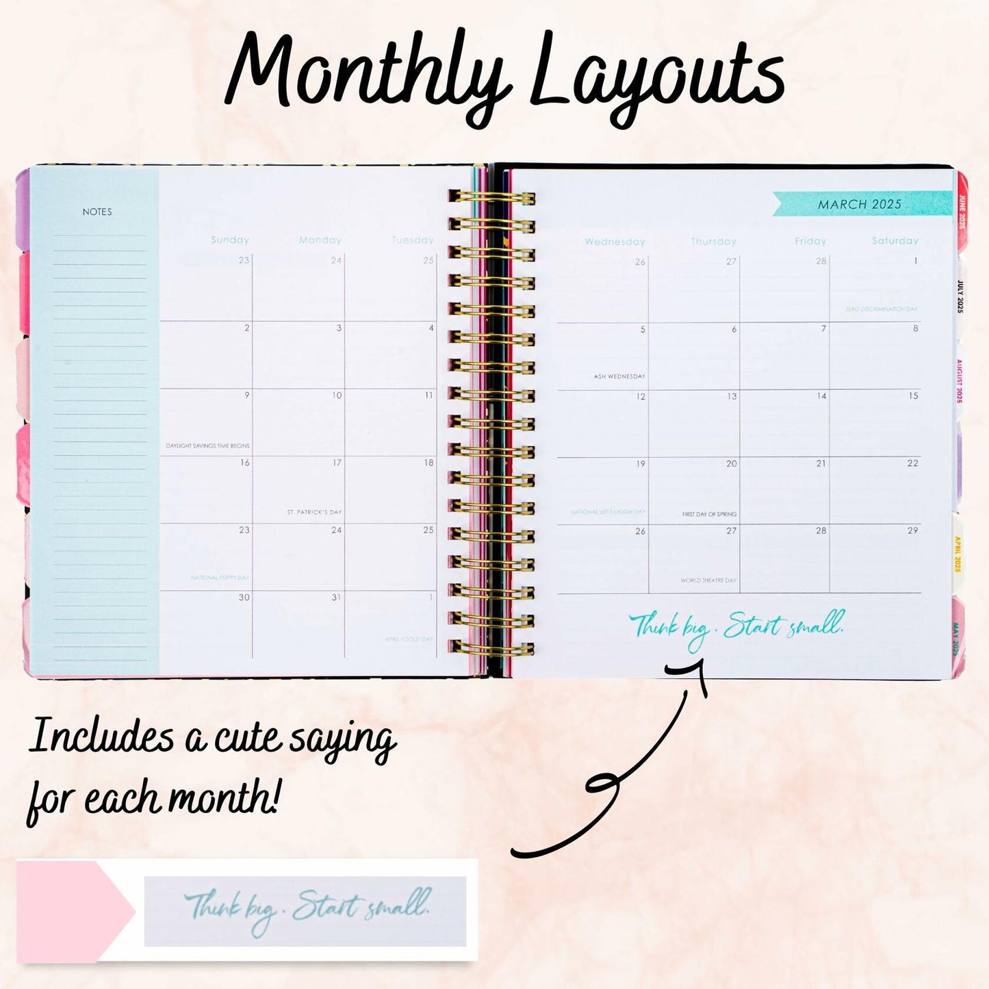 Votum 18 Month Planner 2024-2025 Daily Weekly Monthly with 3 Sticker Sheets