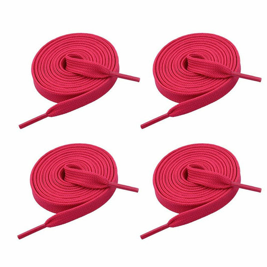 VSUDO 2 Pairs 47in 5/16" Flat Shoe Laces Rose Red Running Sneakers