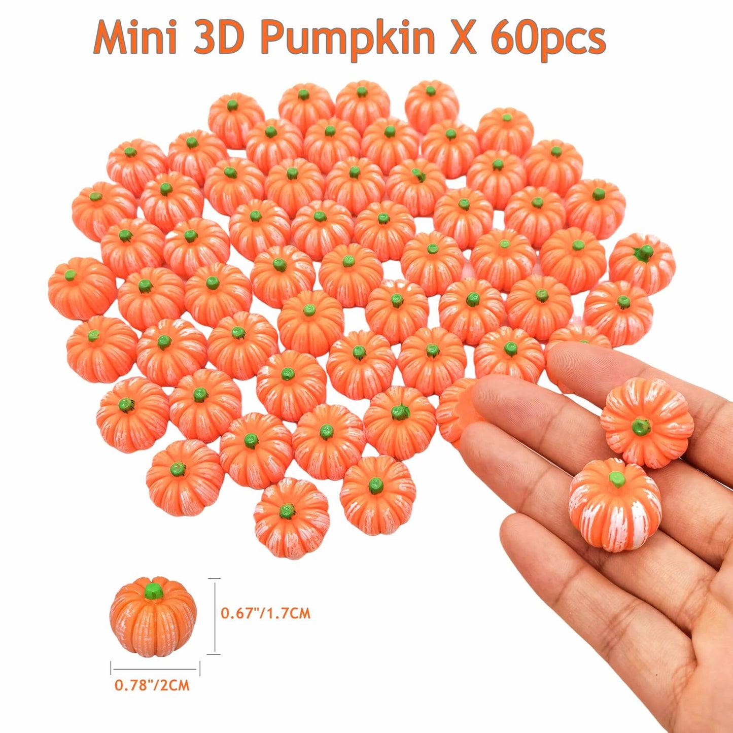 M2cbridge Halloween Resin Candy Corn Mini Ghost Pumpkin Charms 3D 60pcs
