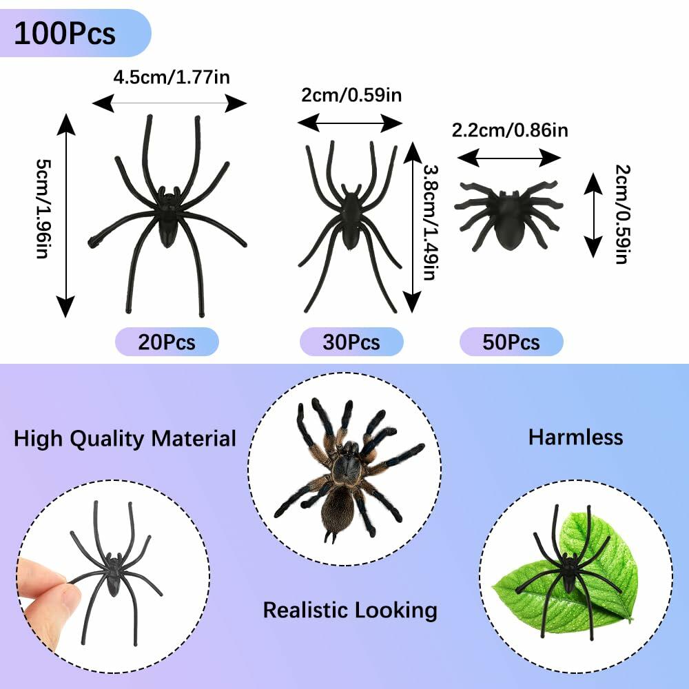 Fake Ants Halloween Mini 100Pcs Black Realistic Plastic Ants Prank Party