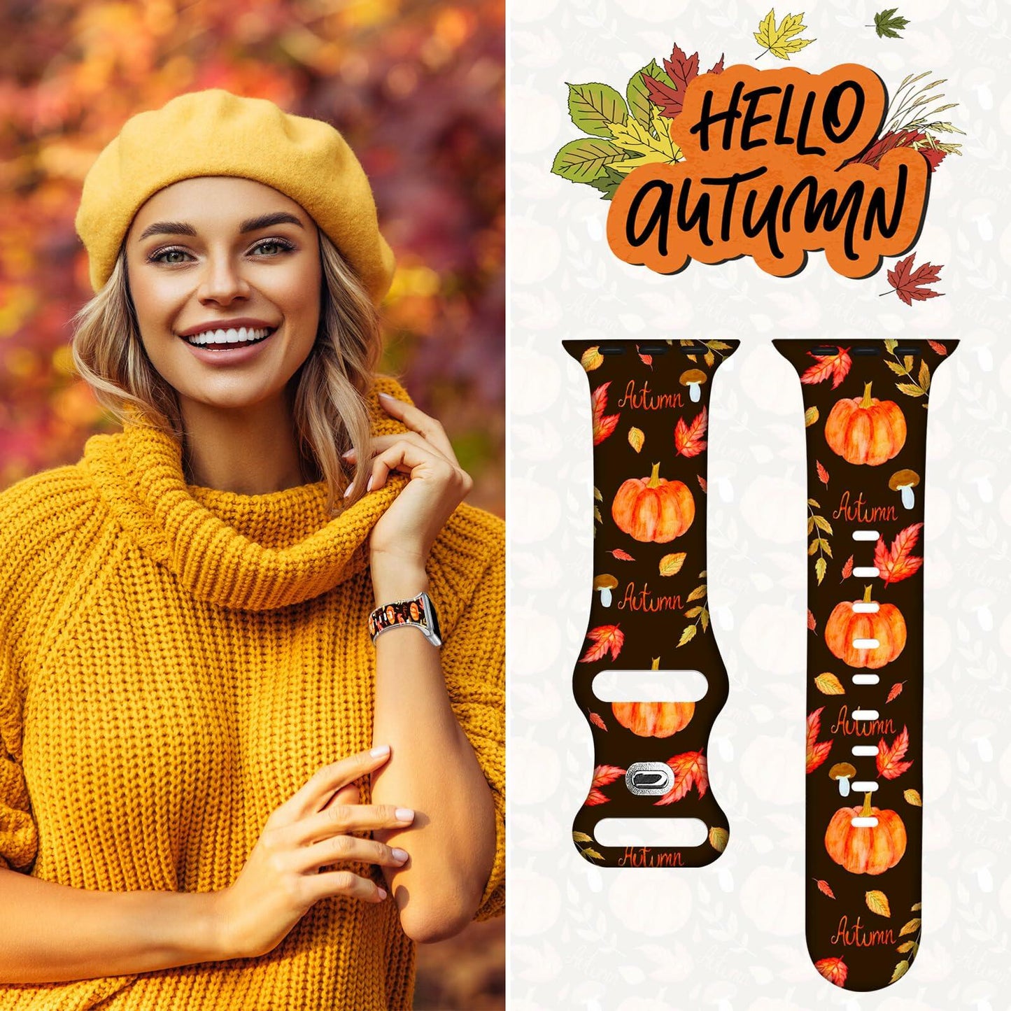 Christmas Halloween Apple Watch Band Compatible 38-49mm Replacement Strap