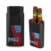 WANTHER Leather Cigar Case Travel Humidor Kit Cedar-Lined Accessories