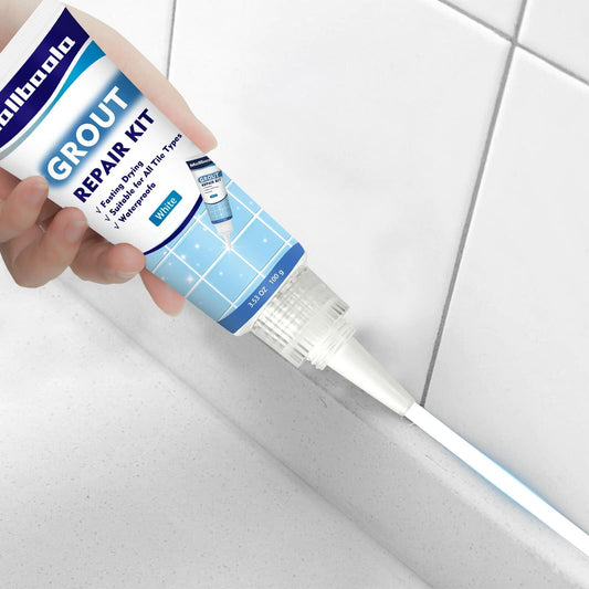 Mallbaola Grout Repair Kit 2 Pack White Fast Drying Tile Grout Filler