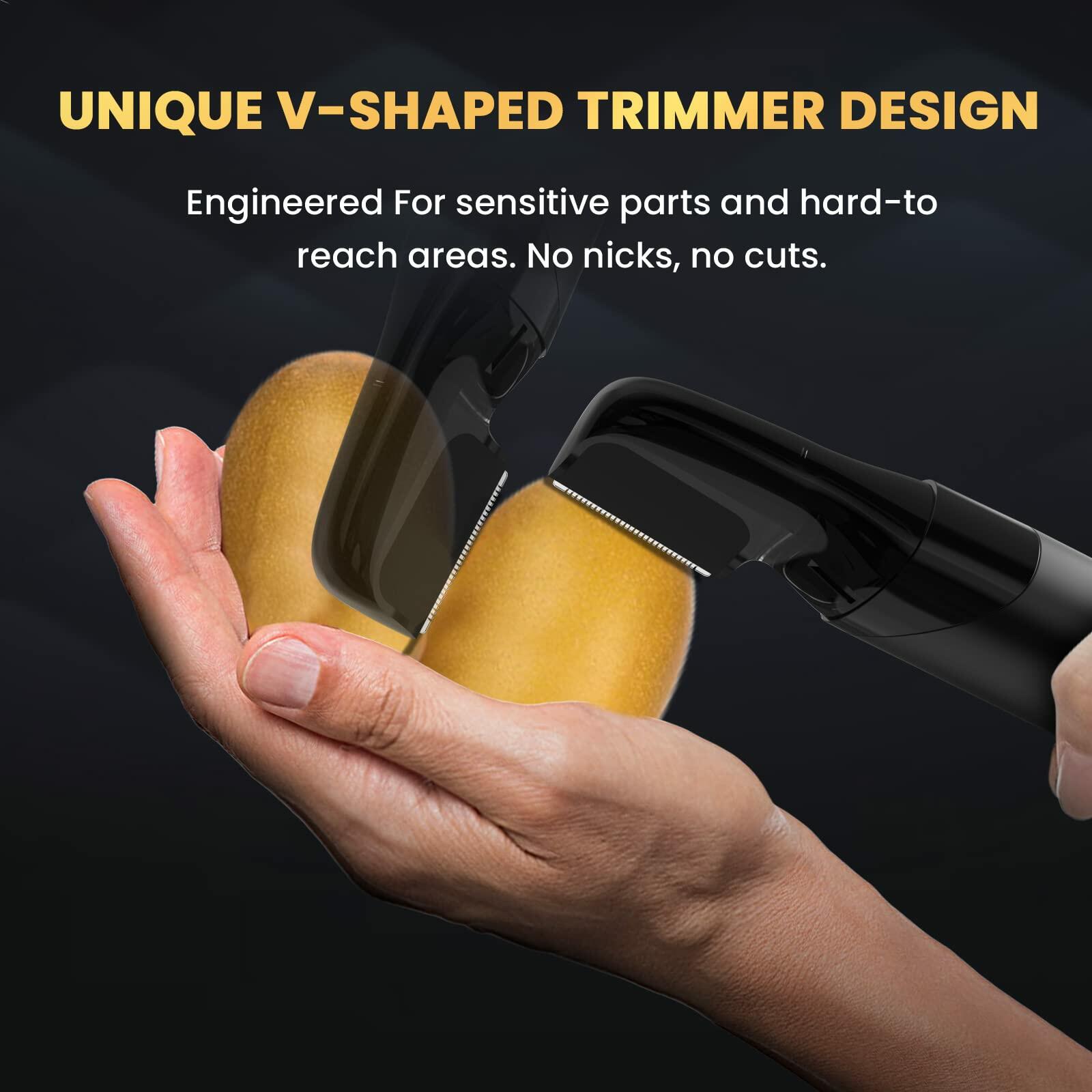 Body Trimmer for Men Electric Groomer with 2 Quick Change Trimmer Heads