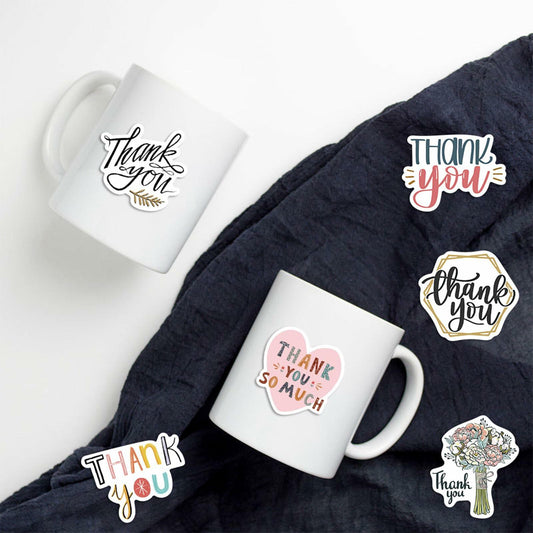 Thank You Stickers Waterproof Vinyl Decal Cute Motivational Words for Laptop