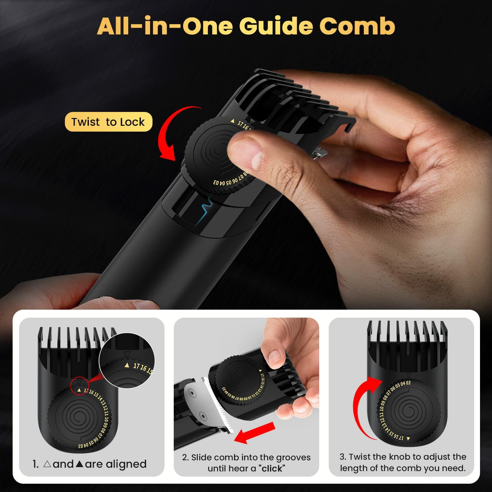 Body Trimmer for Men Electric Groomer with 2 Quick Change Trimmer Heads