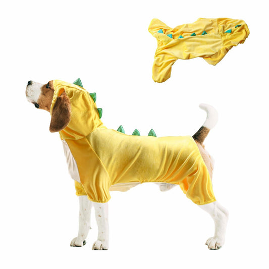 NACOCO Halloween Dog Dinosaur Costume Hoodie Yellow Size XS