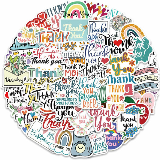 Thank You Stickers Waterproof Vinyl Decal Cute Motivational Words for Laptop