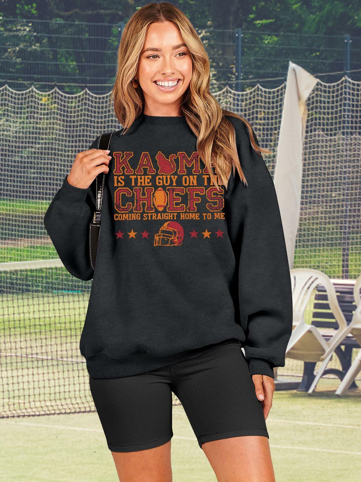 BANGELY Football Sweatshirt Women Long Sleeve Graphic Pullover - Size L