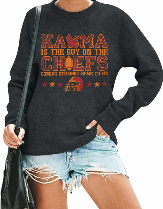 BANGELY Football Sweatshirt Women Long Sleeve Graphic Pullover - Size L