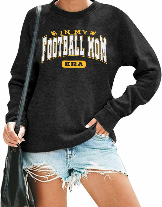 BANGELY Women's Football Mom Graphic Sweatshirt Crewneck Dark Grey - Size S