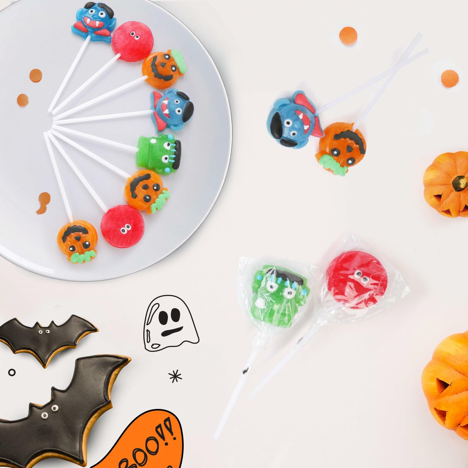 BestBy08/26 Halloween Pumpkin Lollipop Candy Individually Wrapped 12 Pack