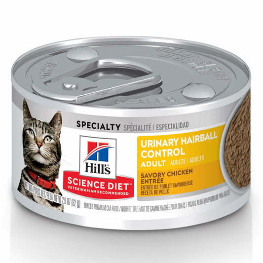 0926 Hill's Science Diet Urinary Hairball Control Adult 1-6 Chicken 2.9oz 12ct
