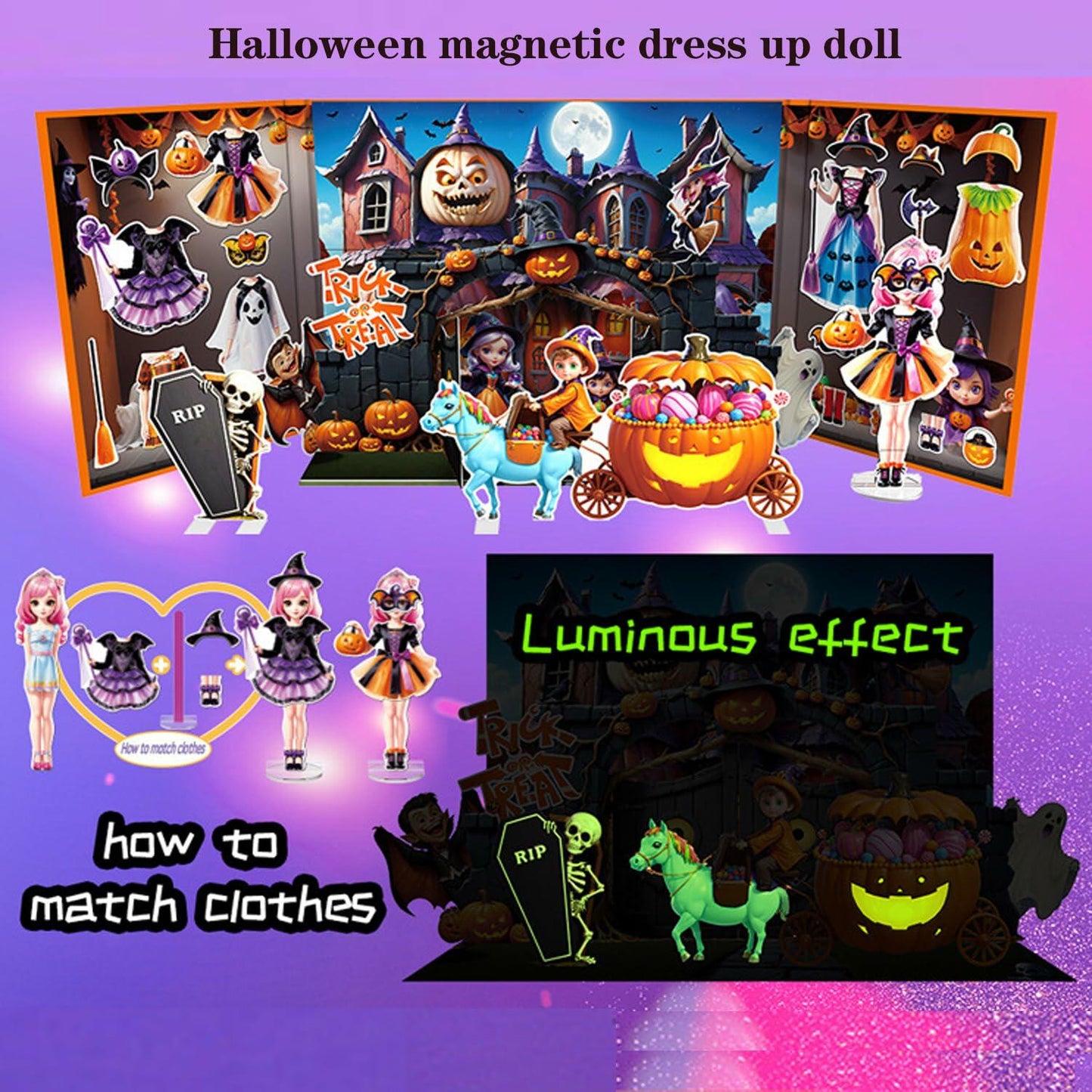 SIHPTO Magnetic Paper Dolls Dress-Up Game for Girls Yellow Age 3+