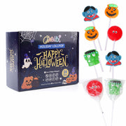 BestBy08/26 Halloween Pumpkin Lollipop Candy Individually Wrapped 12 Pack
