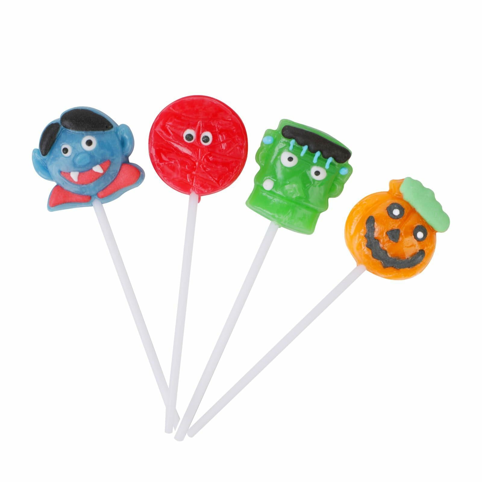 BestBy08/26 Halloween Pumpkin Lollipop Candy Individually Wrapped 12 Pack