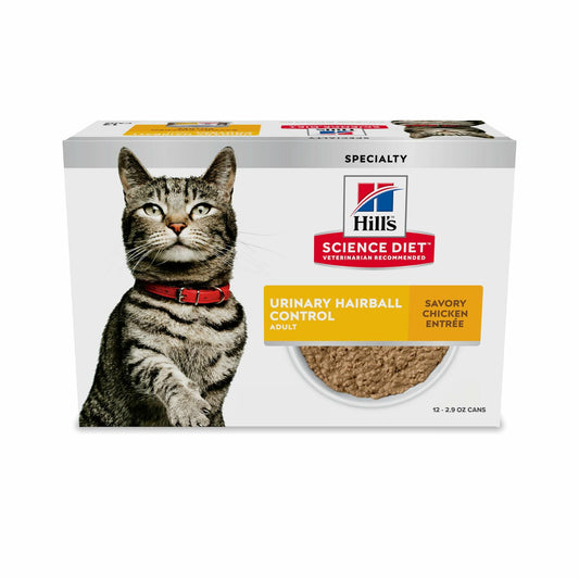 0926 Hill's Science Diet Urinary Hairball Control Adult 1-6 Chicken 2.9oz 12ct