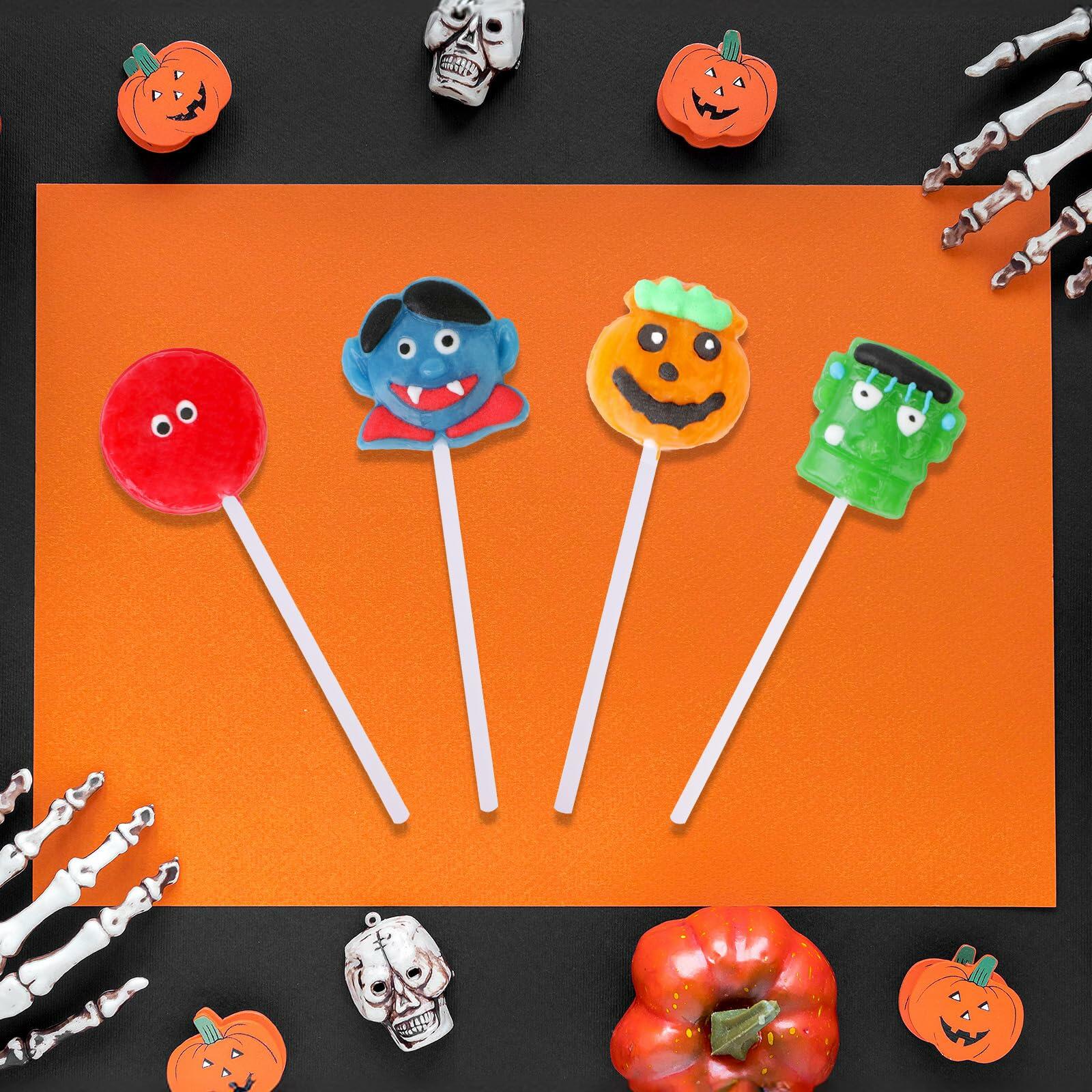 BestBy08/26 Halloween Pumpkin Lollipop Candy Individually Wrapped 12 Pack