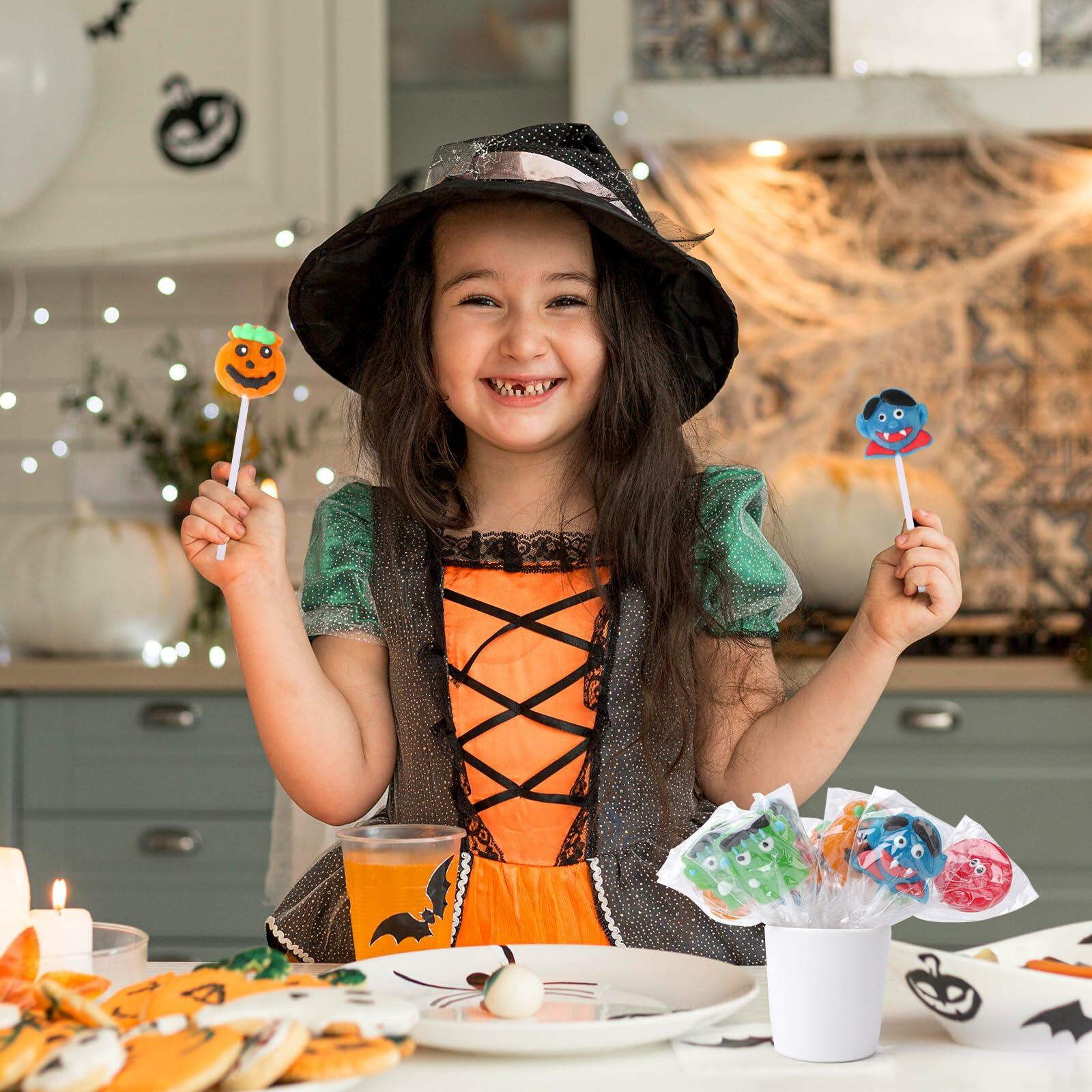 BestBy08/26 Halloween Pumpkin Lollipop Candy Individually Wrapped 12 Pack