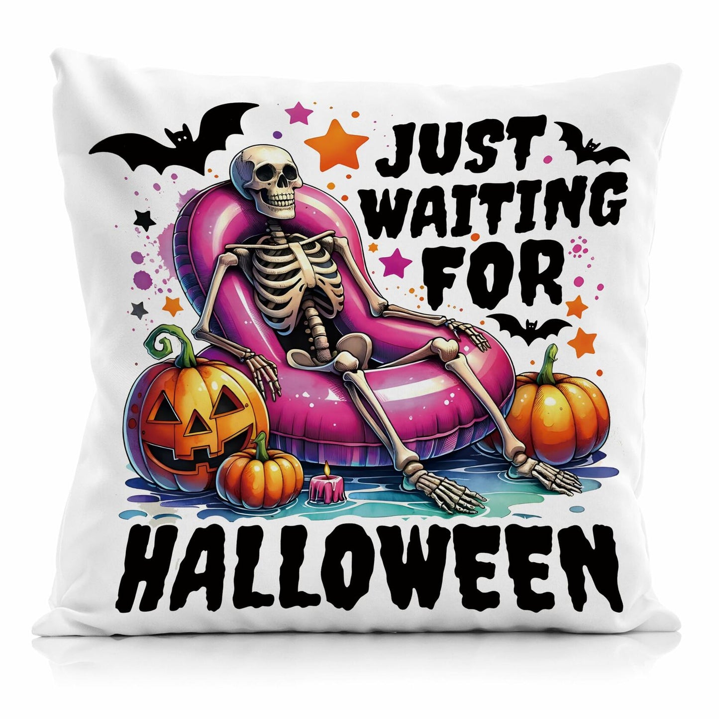 Nogrit Halloween Pumpkin Skeleton Pillow Covers 18x18 Orange 2 Pack