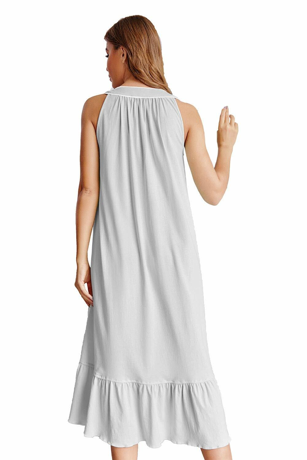 IZZY + TOBY Cotton Sleeveless Nightgown Women Long Sleepwear Green Size S