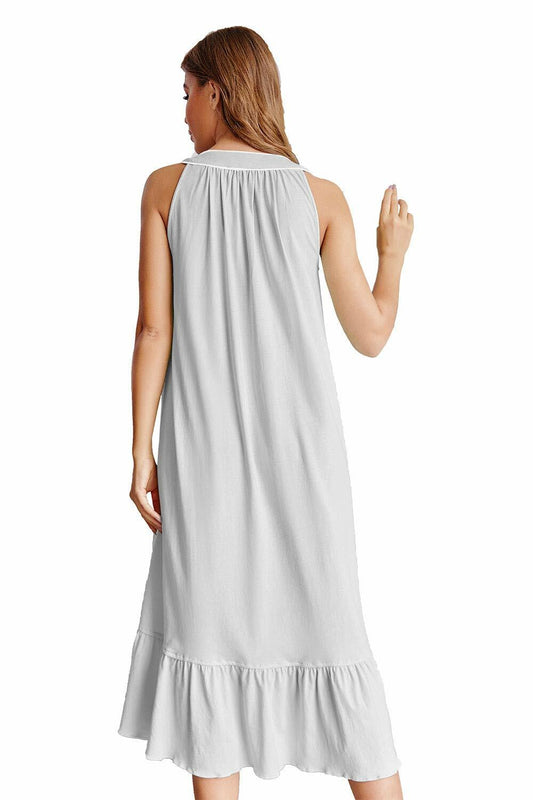 IZZY + TOBY Cotton Sleeveless Nightgown Women Long Sleepwear Green Size S