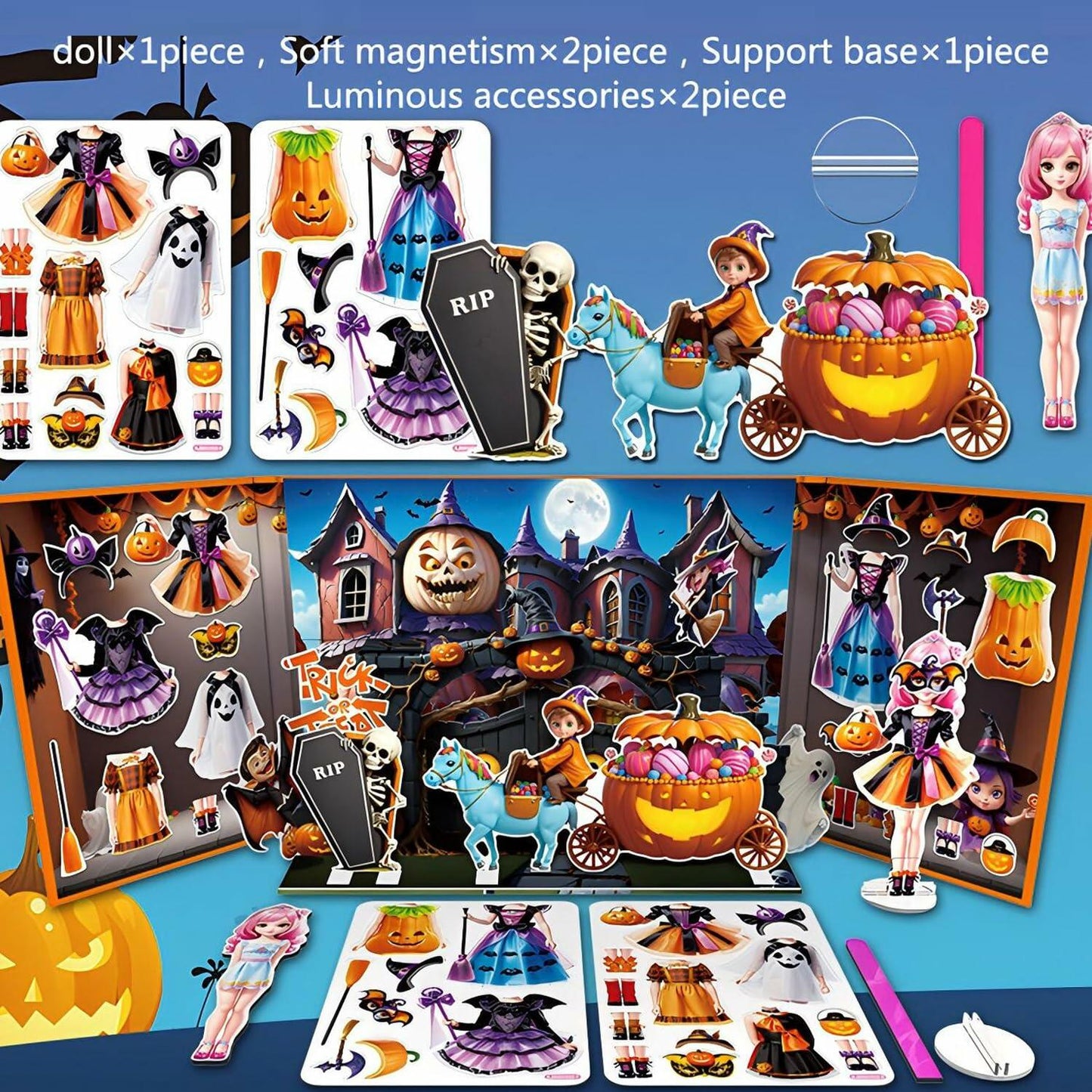 SIHPTO Magnetic Paper Dolls Dress-Up Game for Girls Yellow Age 3+
