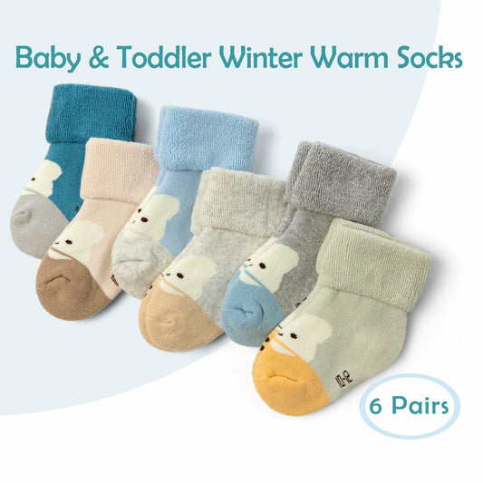 Baby Non-Slip Winter Warm Socks With Grips Terry Bears Size 12-24 Months