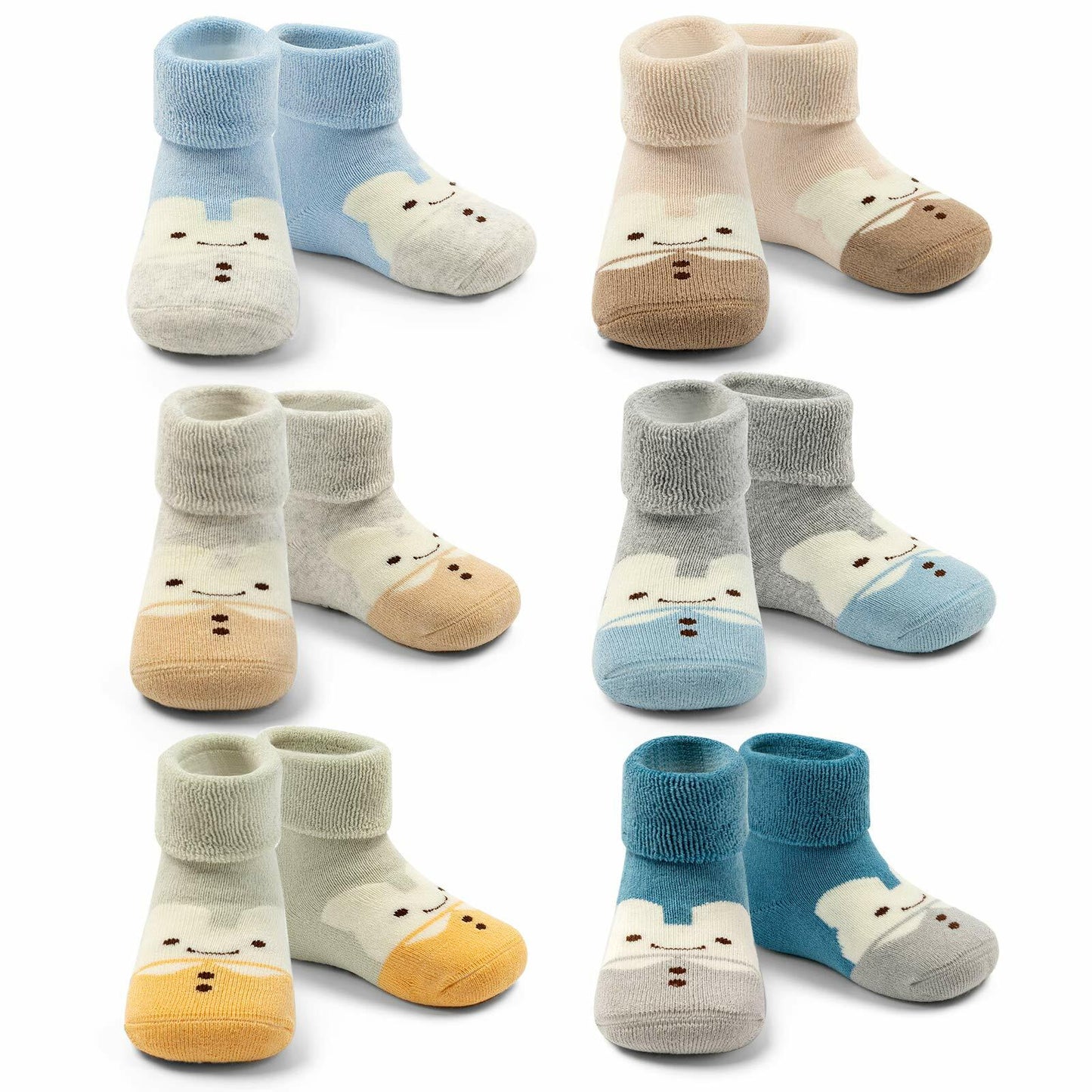 Baby Non-Slip Winter Warm Socks With Grips Terry Bears Size 12-24 Months
