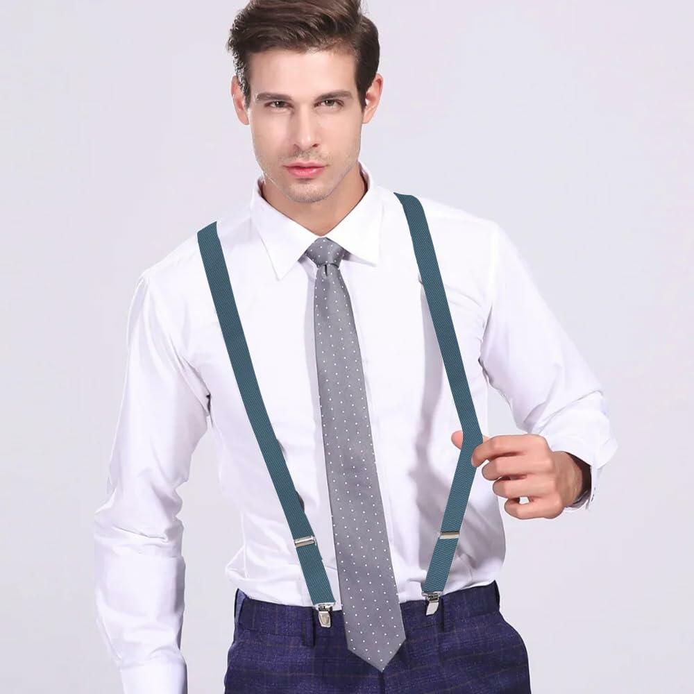 KIYFXA Heavy Duty Suspenders with Clips for Men and Women Gifts for Dad