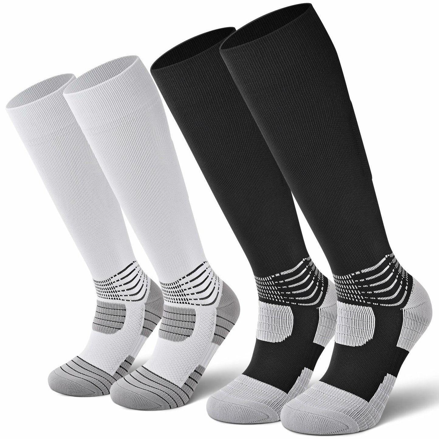 IRAMY Compressive Soccer Socks Youth Ankle Support Coolmax Wicking 2 Pack - M