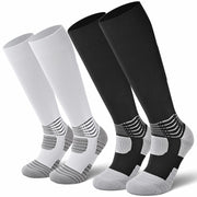 IRAMY Compressive Soccer Socks Youth Ankle Support Coolmax Wicking 2 Pack - M